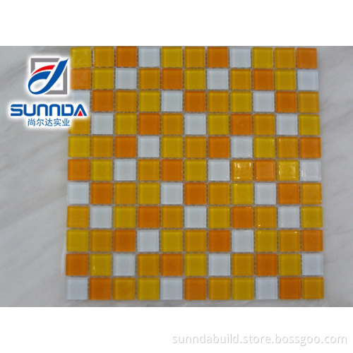 Sunnda 30x30 orange yellow white all in stock crystal glass mosaic tile